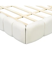 Streamdale Furniture Upholstered Platform Bed with Solid Frame