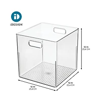 iDesign Small Cube Bin for Cabinet or Pantry, Set of 4, Clear, Made in Usa