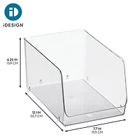 Stackable Clear Plastic Open Front Storage Bin, 4-Pack