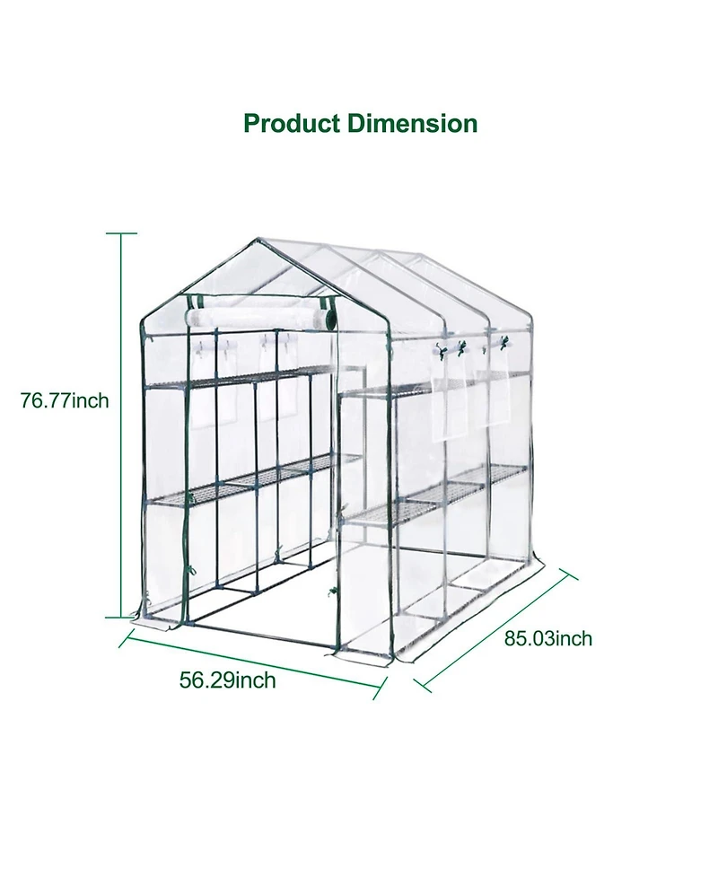 gaomon Greenhouse for Outdoors, Large Walk-in 6-Tier Plant Shelves, 85"x56"x77" , Weatherproof Plant Tent for Backyard and Patio