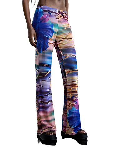 Desigual Women's Fluid Water Print Trousers