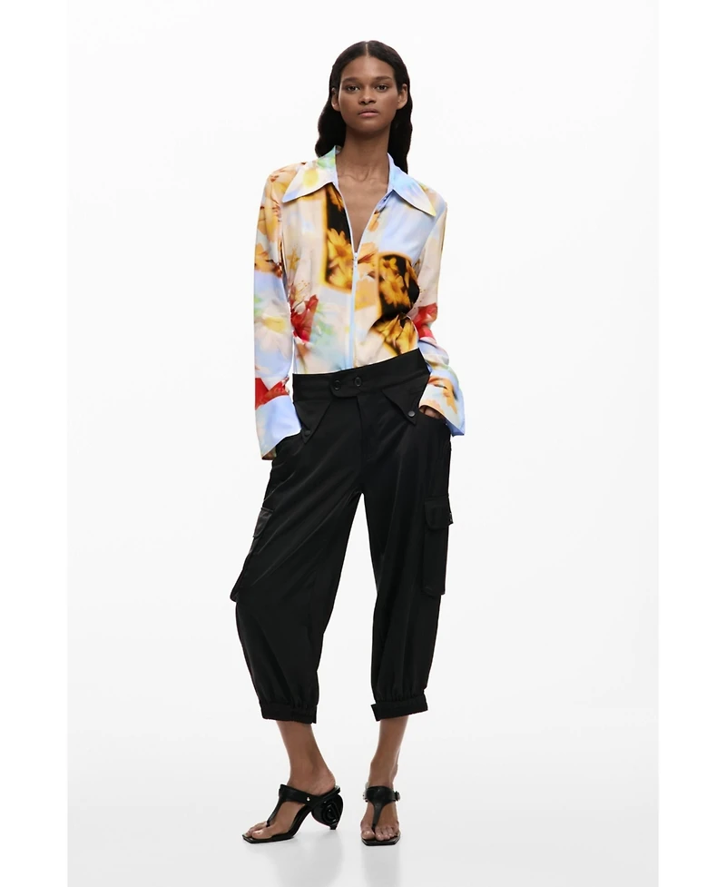 Desigual Women's Cargo Capri Pants