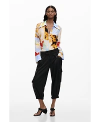 Desigual Women's Cargo Capri Pants