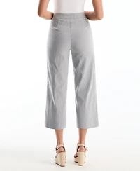 Rafaella Petite Striped Patch Pocket Wide-Leg Pants