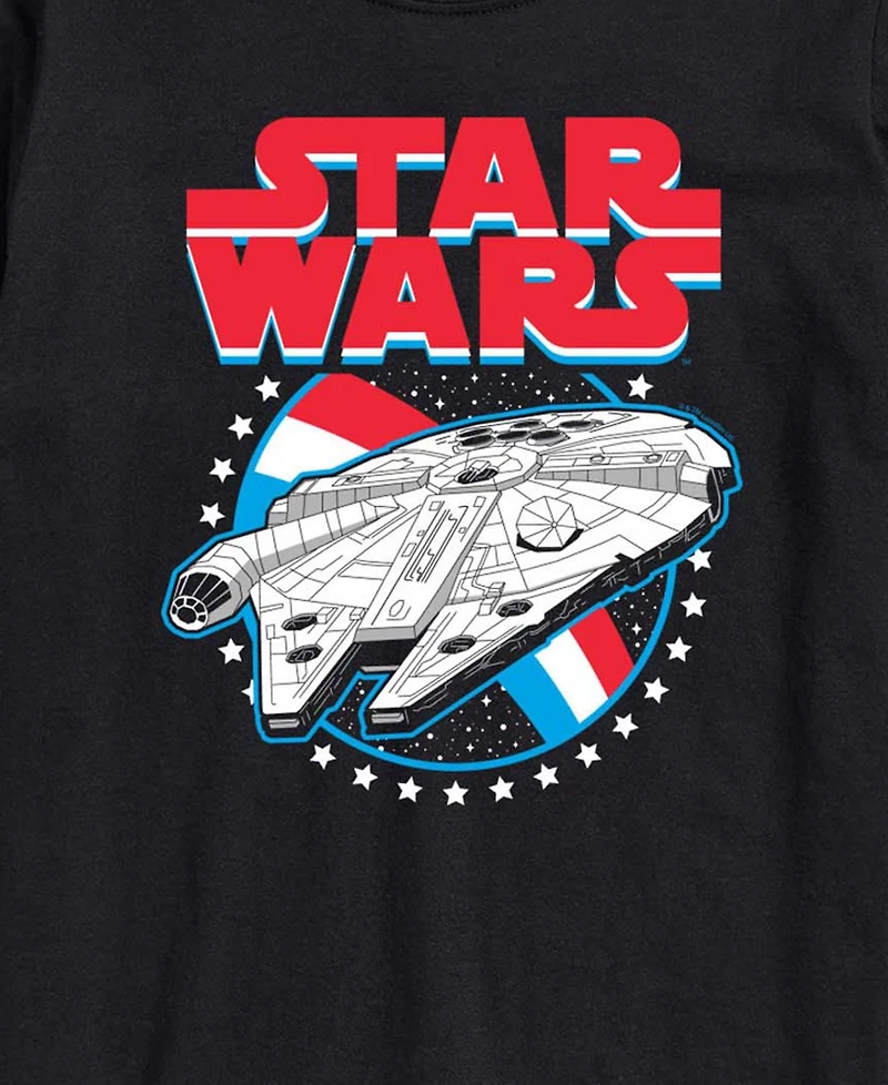 Airwaves Men's Star Wars Millennium Falcon Americana Short-Sleeve Graphic T-Shirt