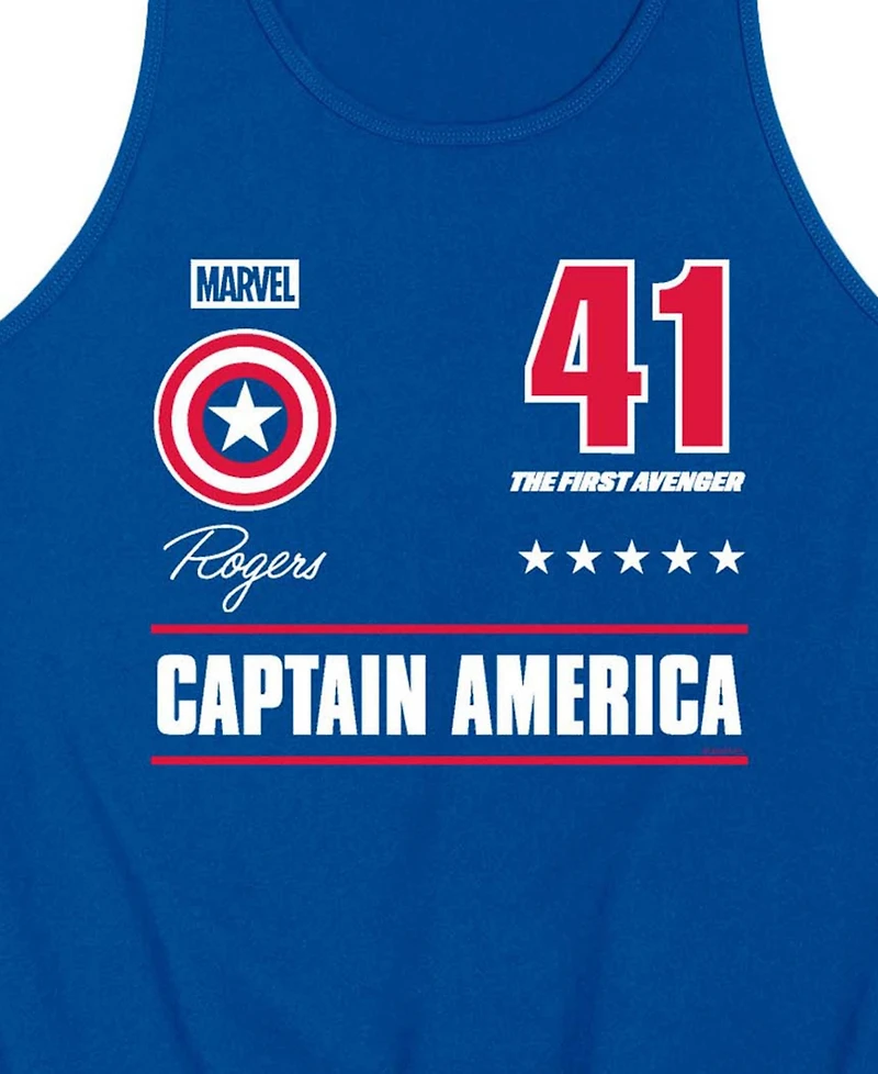 Airwaves Men's Captain America Jersey Sleeveless Graphic Tank T-Shirts