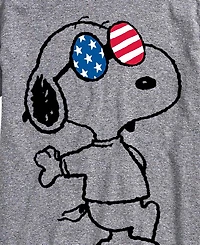 Airwaves Men's Peanuts Usa Snoopy Glasses Short-Sleeve Graphic T-Shirt