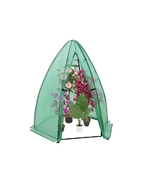 gaomon Outdoor Greenhouse for Plants, Hexagonal Portable Plant House with Pe Cover, Zipper Door, Mesh Window, Stable Frame for Vegetables, Flowers