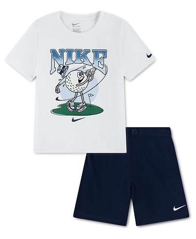 Nike Boys' 4-7 Short-Sleeve T-Shirt and Shorts, 2-Piece Set