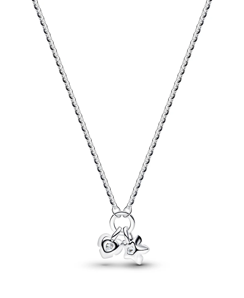 Pandora Talisman Sterling Silver Lab-Grown Diamond Heart Star Dangle Pendant Necklace