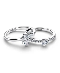 Pandora Sparkling Lucky Clover Splittable Ring