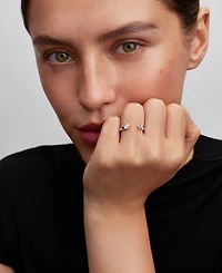 Pandora Talisman Sterling Silver Lab-Grown Diamond Evil Eye Hamsa Hand Open Ring