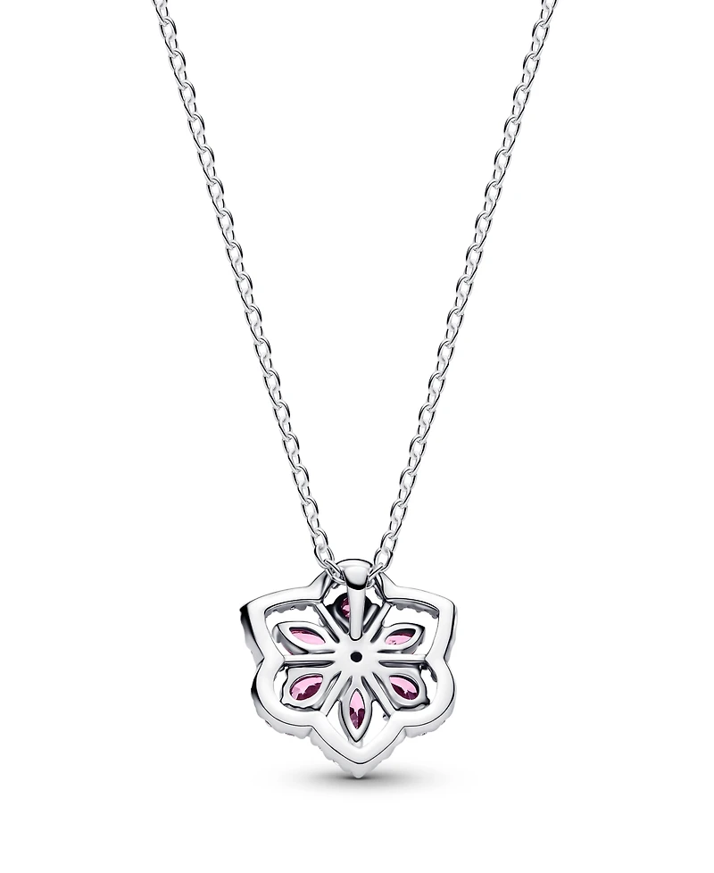 Pandora Herbarium Sparkling Pink Flower Pendant Necklace