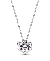 Pandora Herbarium Sparkling Pink Flower Pendant Necklace