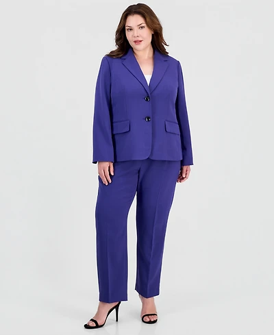 Kasper Plus Mid-Rise Straight-Leg Pants