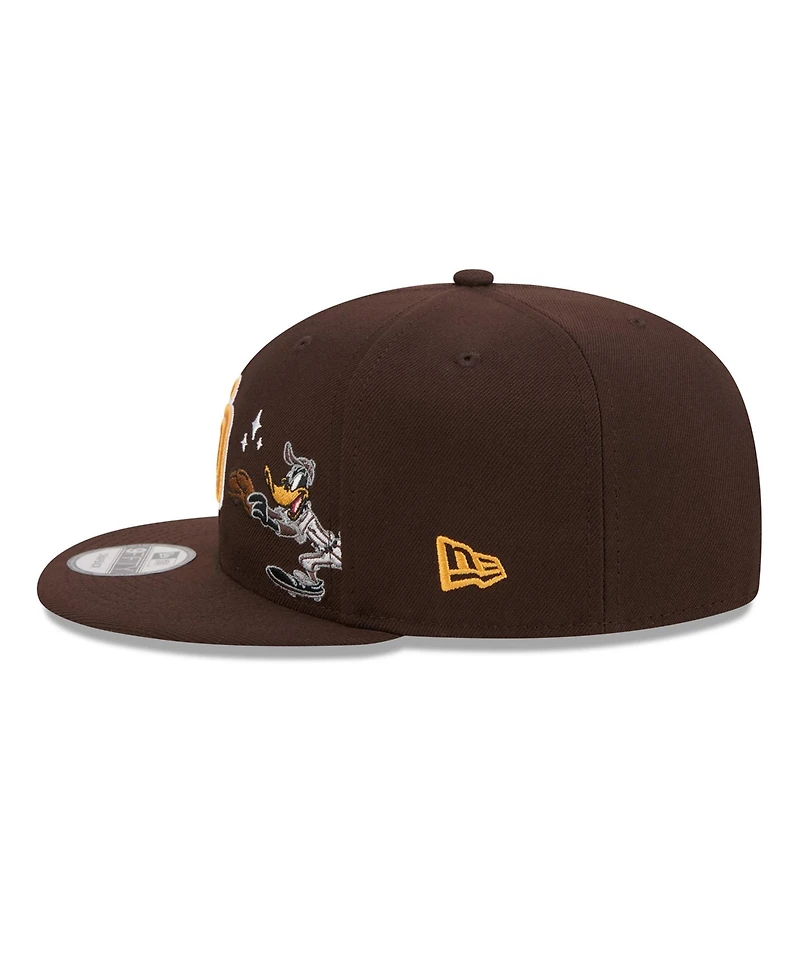 New Era Men's Brown San Diego Padres Looney Tunes Daffy Duck 9FIFTY Snapback Hat
