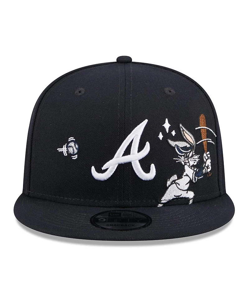 New Era Men's Navy Atlanta Braves Looney Tunes Bugs Bunny 9FIFTY Snapback Hat