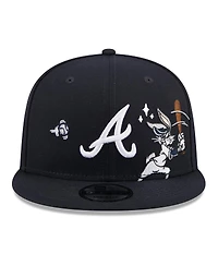 New Era Men's Navy Atlanta Braves Looney Tunes Bugs Bunny 9FIFTY Snapback Hat