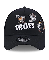 New Era Men's Navy Atlanta Braves Looney Tunes A-Frame 9FORTY Adjustable Hat