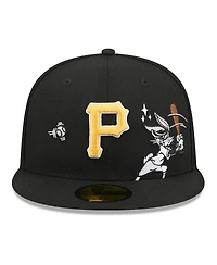 New Era Men's Black Pittsburgh Pirates Looney Tunes Bugs Bunny 59FIFTY Fitted Hat