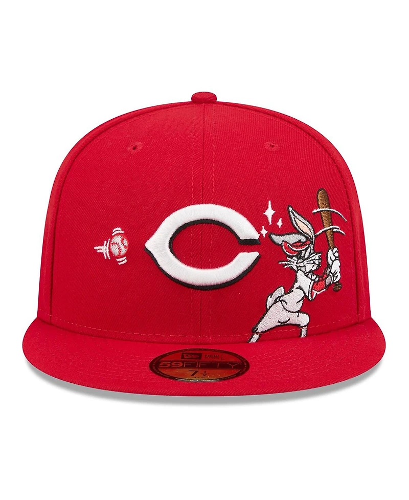 New Era Men's Red Cincinnati Reds Looney Tunes Bugs Bunny 59FIFTY Fitted Hat