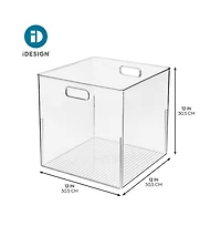iDesign Large Cube Storage Bin, Set of 2, Clear, Made in Usa