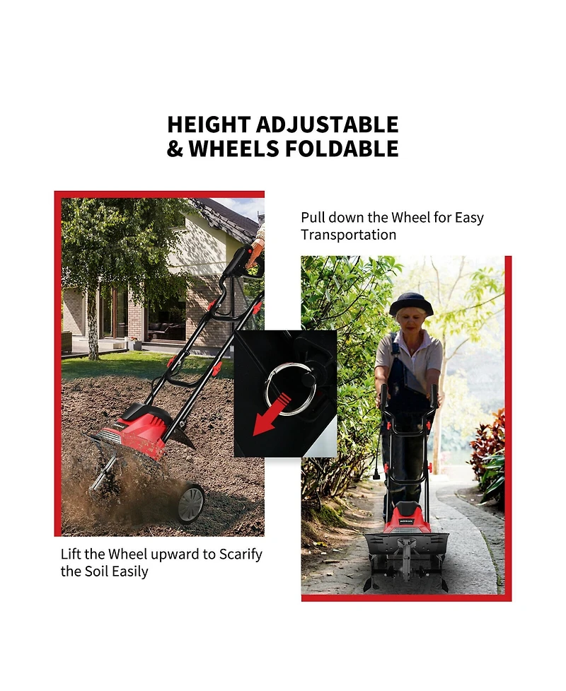Costway 14-Inch 10 Amp Corded Electric Tiller and Cultivator 9'' Tilling Depth