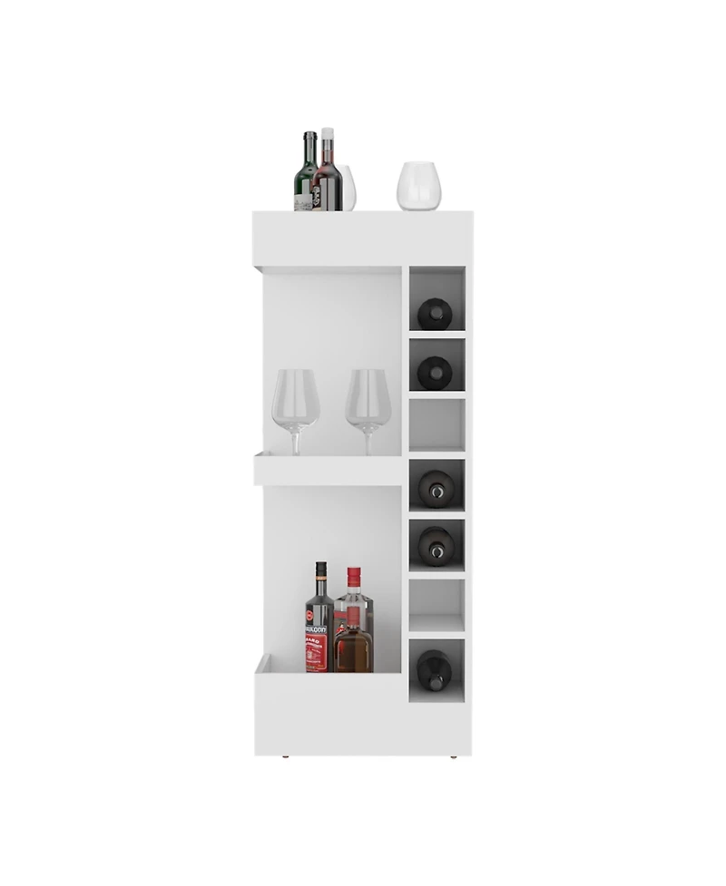 Flynama Modern Bar Cabinet with 16 Shelves, Freestanding Storage Cabinet for Bar Essentials