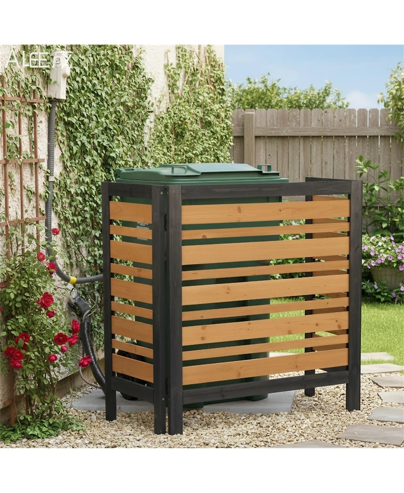 Clihome 3-Panel Outdoor Air Conditioner Fence Screen, Outside Wood Privacy Fence, 38" W x 42" H