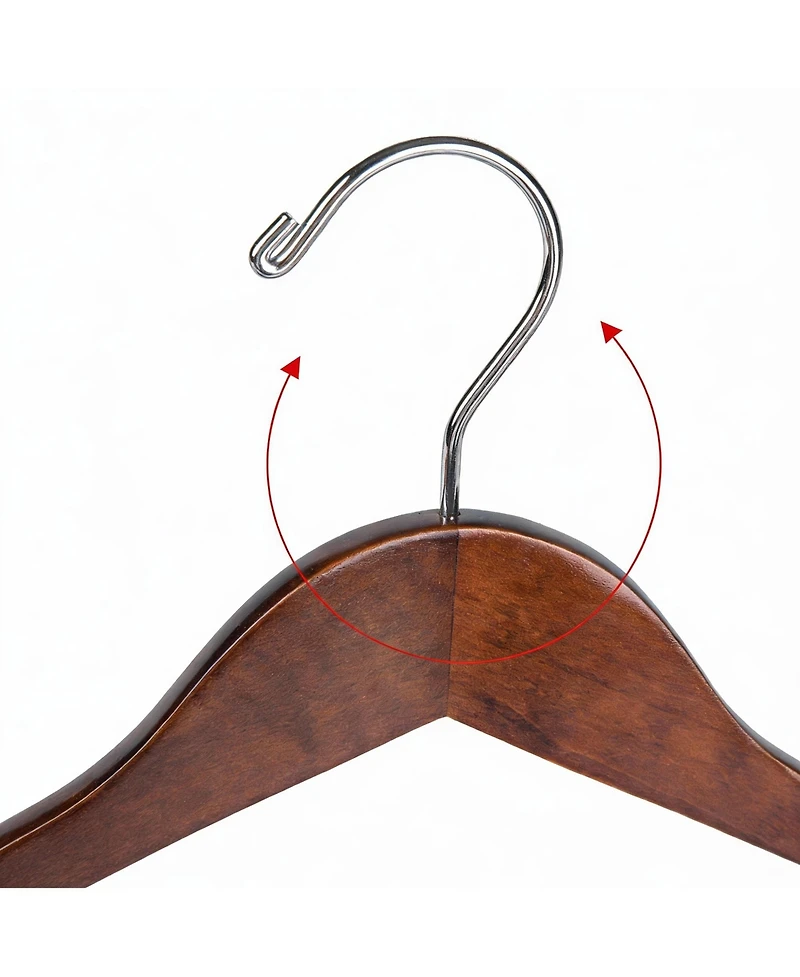 Yigii Luxury Wooden Suit Hangers with Locking Bar