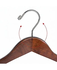 Yigii Luxury Wooden Suit Hangers with Locking Bar