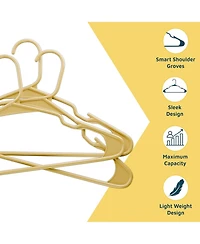 Lifemaster heavy-duty plastic hangers for clothes, dresses & coats non-slip grooves, space-saving design