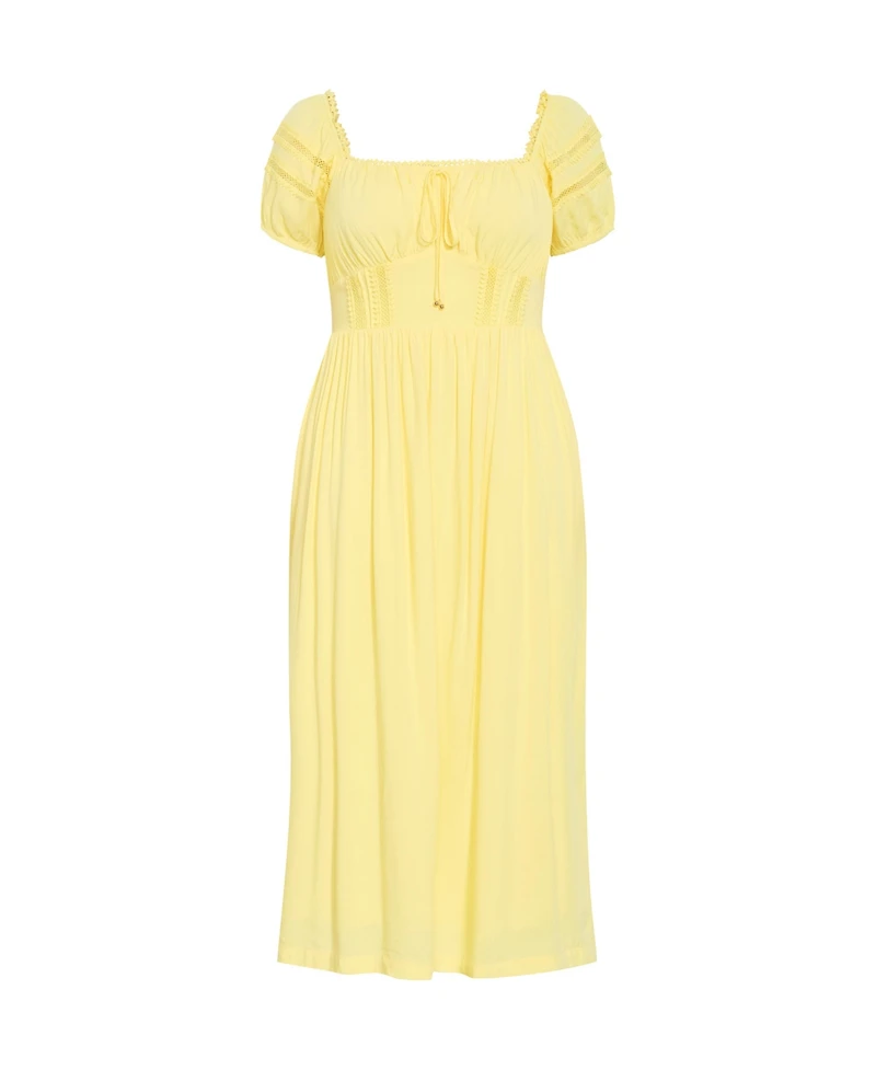 City Chic Women's Arielle Lace Trim Maxi Dress
