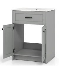 Casainc Bathroom Vanity Unit with Basin and Double Door Storage Cabinet