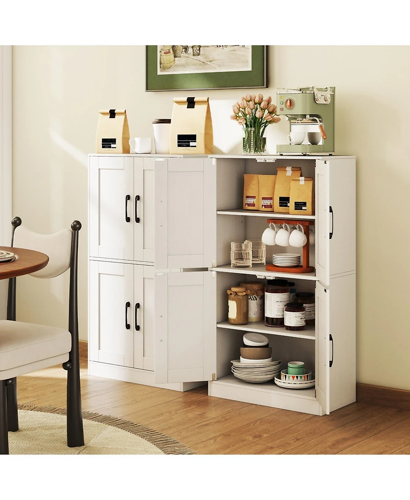 sumyeg 43.5 Inch Bathroom Storage Cabinet with Doors and Adjustable Shelves