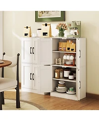 sumyeg 43.5 Inch Bathroom Storage Cabinet with Doors and Adjustable Shelves