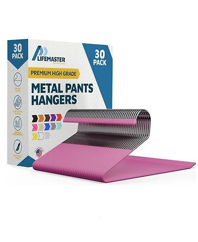 LifeMaster 30-Pc Metal Non-Slip Pants Hangers