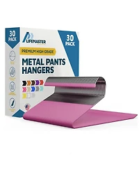 LifeMaster 30-Pc Metal Non-Slip Pants Hangers