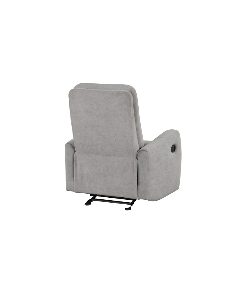 Clihome Durable Microsuede Velvet Manual Recliner with Rocker Function, Double Stitched Seam Accent Chair with Side Handle Release