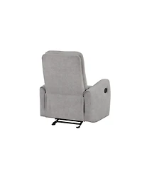 Clihome Durable Microsuede Velvet Manual Recliner with Rocker Function, Double Stitched Seam Accent Chair with Side Handle Release