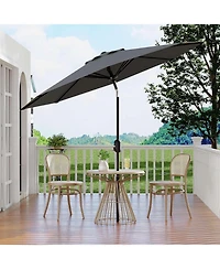 Xo 9 Ft Patio Umbrella with Tilt and Crank, Outdoor Market Table Umbrella with 8 Sturdy Ribs, Uv Resistant Deck Umbrella