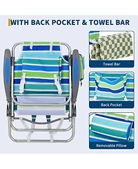 Xo 2 Pack Lightweight Portable High Backpack Beach Chair for Beach, Fishing, Picnic
