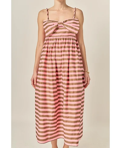 English Factory Women's Striped Midi Dress