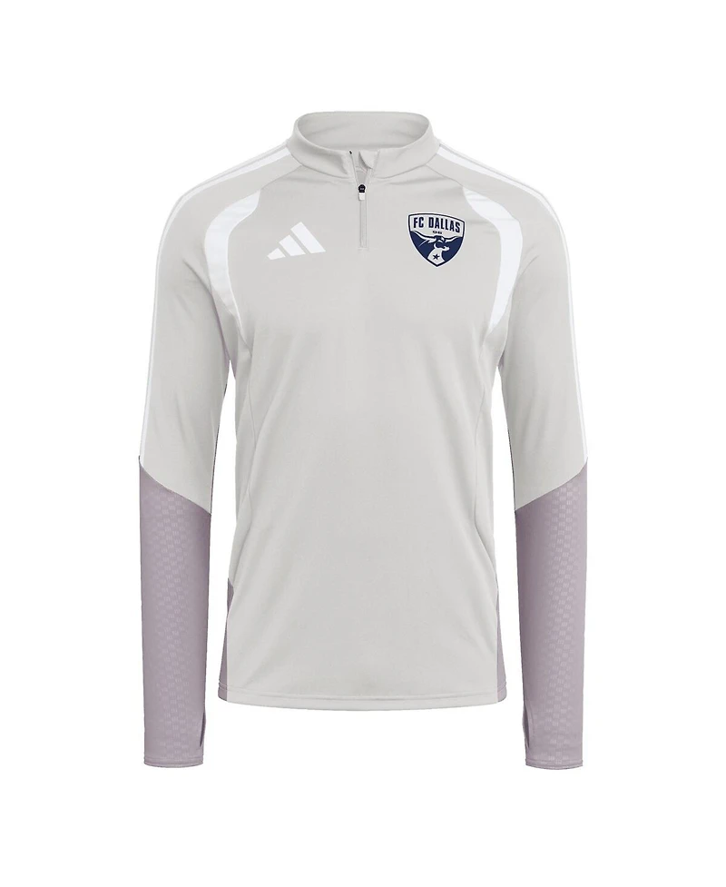 Adidas Men's Silver Fc Dallas 2026 Tiro Competition Quarter-Zip Training Sweatshirt