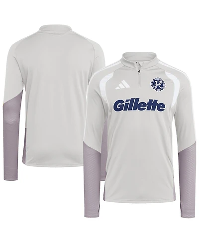 Adidas Men's Silver New England Revolution 2026 Tiro Competition Quarter-Zip Training Sweatshirt