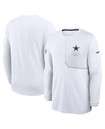 Nike Men's White Dallas Cowboys Sideline Coaches Uv Dri-fit Long Sleeve T-Shirt