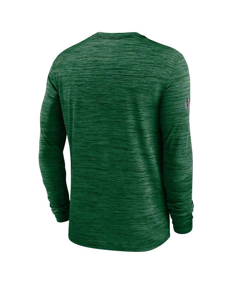 Nike Men's Green New York Jets Sideline Offensive Transition Velocity Dri-fit Long Sleeve T-Shirt