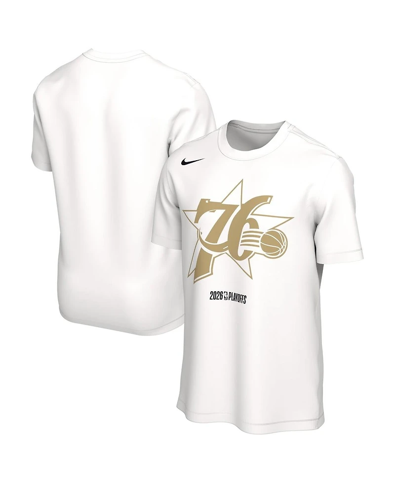 Nike Men's and Women's White Philadelphia 76ers 2026 Nba Playoffs Mantra T-Shirt