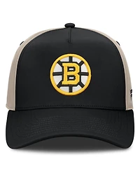 Fanatics Men's Black/Tan Boston Bruins 2026 Stanley Cup Playoffs Locker Room Adjustable Hat