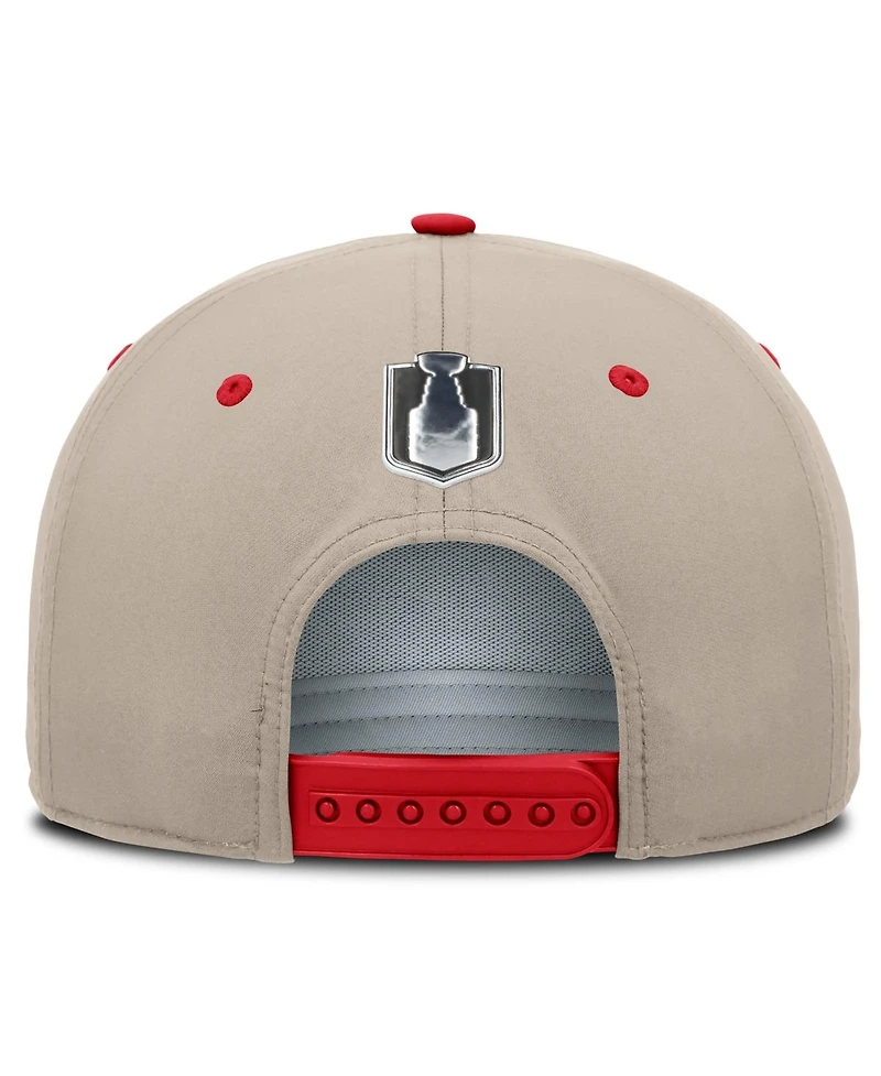 Fanatics Men's Red/Tan Carolina Hurricanes 2026 Stanley Cup Playoffs Locker Room Adjustable Hat